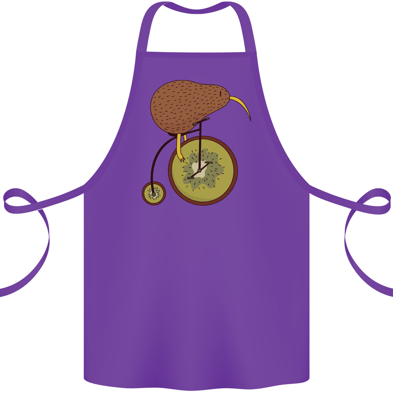 Funny Cycling Kiwi Bicycle Bike Cotton Apron 100% Organic Purple