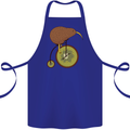 Funny Cycling Kiwi Bicycle Bike Cotton Apron 100% Organic Royal Blue