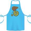 Funny Cycling Kiwi Bicycle Bike Cotton Apron 100% Organic Turquoise