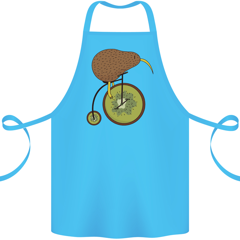 Funny Cycling Kiwi Bicycle Bike Cotton Apron 100% Organic Turquoise