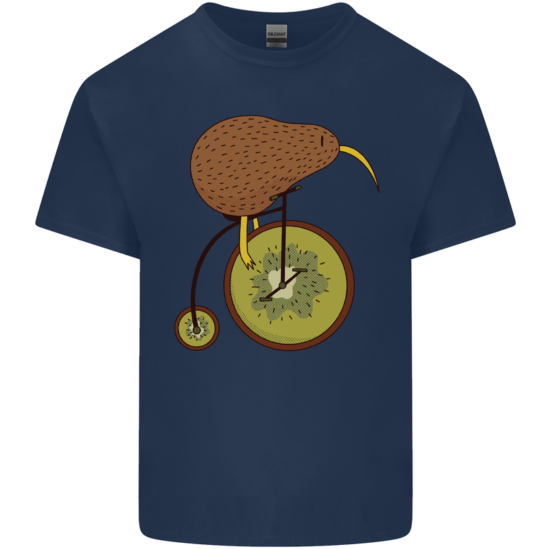 Funny Cycling Kiwi Bicycle Bike Kids T-Shirt Childrens Navy Blue