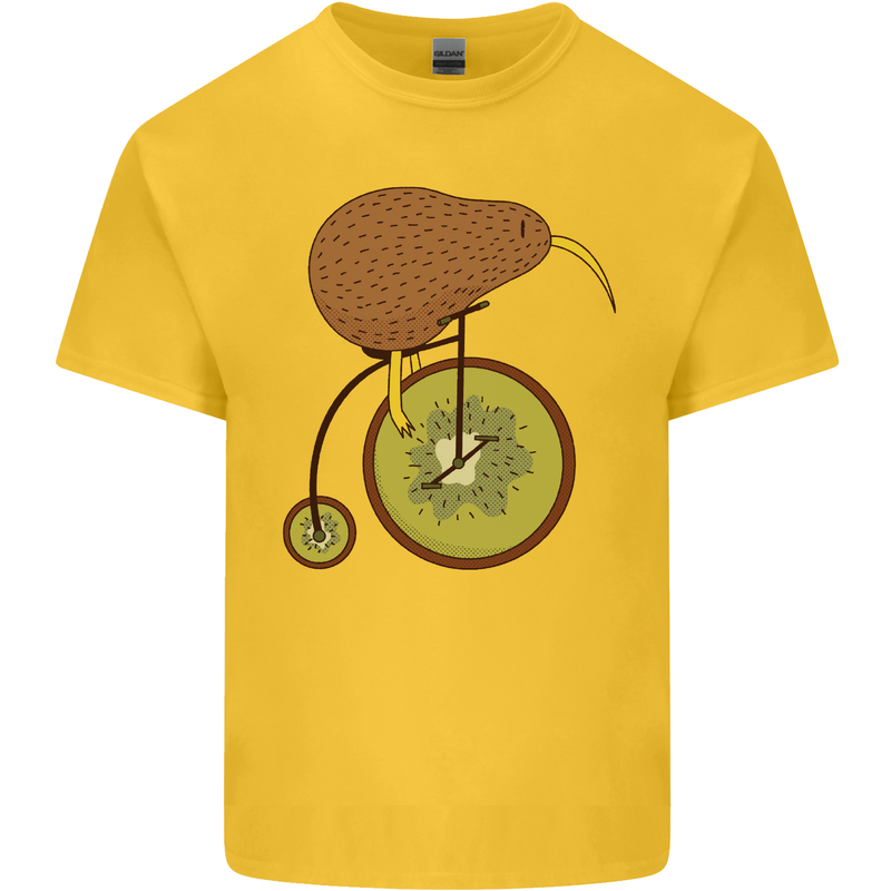 Funny Cycling Kiwi Bicycle Bike Kids T-Shirt Childrens Yellow