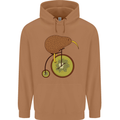 Funny Cycling Kiwi Bicycle Bike Mens 80% Cotton Hoodie Caramel Latte