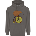 Funny Cycling Kiwi Bicycle Bike Mens 80% Cotton Hoodie Charcoal