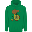 Funny Cycling Kiwi Bicycle Bike Mens 80% Cotton Hoodie Irish Green