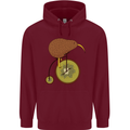 Funny Cycling Kiwi Bicycle Bike Mens 80% Cotton Hoodie Maroon