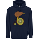Funny Cycling Kiwi Bicycle Bike Mens 80% Cotton Hoodie Navy Blue