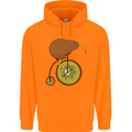 Funny Cycling Kiwi Bicycle Bike Mens 80% Cotton Hoodie Orange