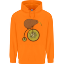 Funny Cycling Kiwi Bicycle Bike Mens 80% Cotton Hoodie Orange