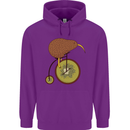 Funny Cycling Kiwi Bicycle Bike Mens 80% Cotton Hoodie Purple