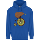 Funny Cycling Kiwi Bicycle Bike Mens 80% Cotton Hoodie Royal Blue
