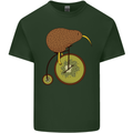 Funny Cycling Kiwi Bicycle Bike Mens Cotton T-Shirt Tee Top Forest Green