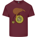 Funny Cycling Kiwi Bicycle Bike Mens Cotton T-Shirt Tee Top Maroon