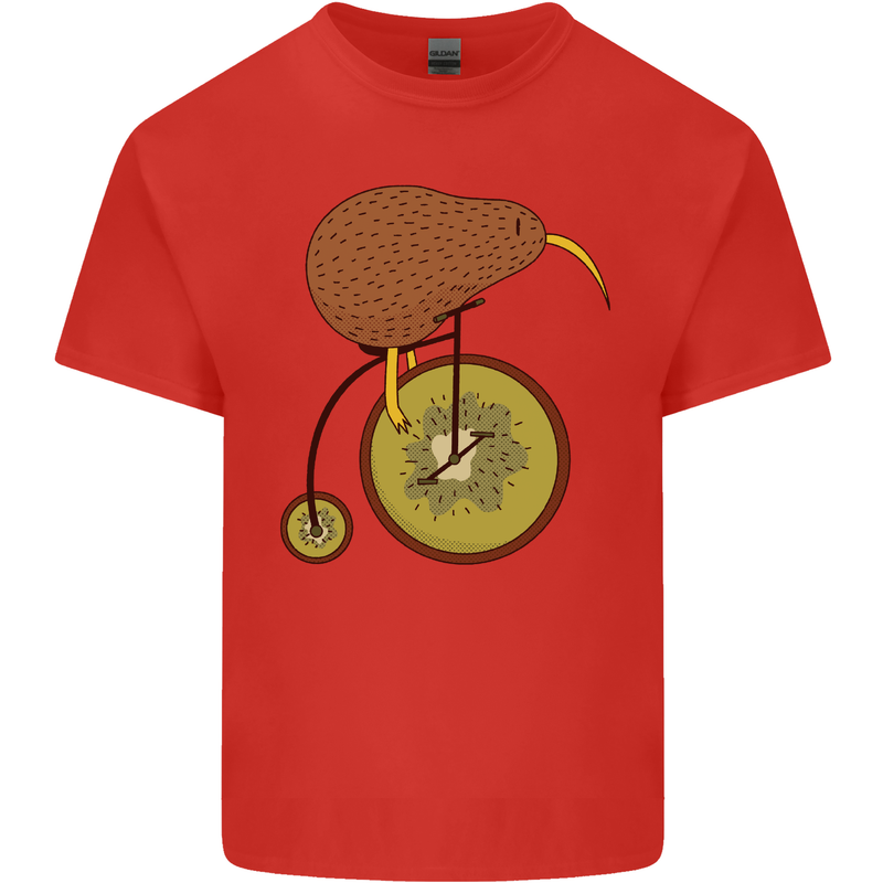 Funny Cycling Kiwi Bicycle Bike Mens Cotton T-Shirt Tee Top Red