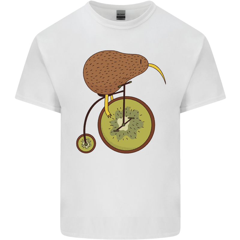 Funny Cycling Kiwi Bicycle Bike Mens Cotton T-Shirt Tee Top White