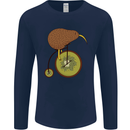 Funny Cycling Kiwi Bicycle Bike Mens Long Sleeve T-Shirt Navy Blue