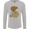 Funny Cycling Kiwi Bicycle Bike Mens Long Sleeve T-Shirt Sports Grey