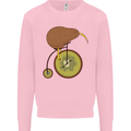 Funny Cycling Kiwi Bicycle Bike Mens Sweatshirt Jumper Light Pink