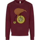 Funny Cycling Kiwi Bicycle Bike Mens Sweatshirt Jumper Maroon