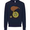 Funny Cycling Kiwi Bicycle Bike Mens Sweatshirt Jumper Navy Blue