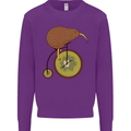 Funny Cycling Kiwi Bicycle Bike Mens Sweatshirt Jumper Purple