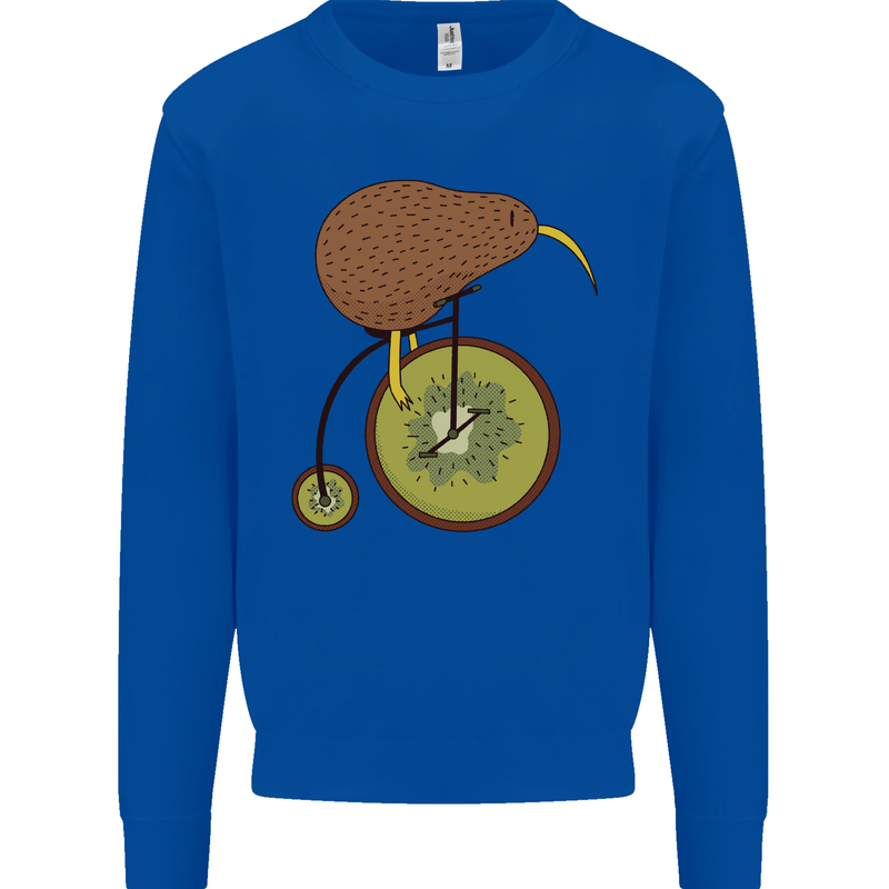 Funny Cycling Kiwi Bicycle Bike Mens Sweatshirt Jumper Royal Blue