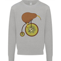 Funny Cycling Kiwi Bicycle Bike Mens Sweatshirt Jumper Sports Grey