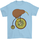 Funny Cycling Kiwi Bicycle Bike Mens T-Shirt Cotton Gildan Light Blue