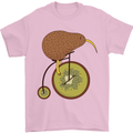 Funny Cycling Kiwi Bicycle Bike Mens T-Shirt Cotton Gildan Light Pink