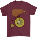 Funny Cycling Kiwi Bicycle Bike Mens T-Shirt Cotton Gildan Maroon