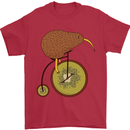 Funny Cycling Kiwi Bicycle Bike Mens T-Shirt Cotton Gildan Red