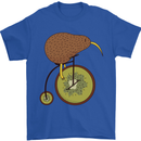 Funny Cycling Kiwi Bicycle Bike Mens T-Shirt Cotton Gildan Royal Blue