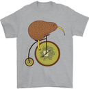 Funny Cycling Kiwi Bicycle Bike Mens T-Shirt Cotton Gildan Sports Grey
