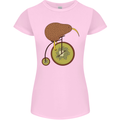 Funny Cycling Kiwi Bicycle Bike Womens Petite Cut T-Shirt Light Pink