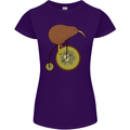 Funny Cycling Kiwi Bicycle Bike Womens Petite Cut T-Shirt Purple