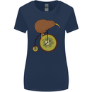 Funny Cycling Kiwi Bicycle Bike Womens Wider Cut T-Shirt Navy Blue