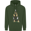 Funny Dog Christmas Tree Childrens Kids Hoodie Forest Green