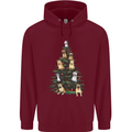 Funny Dog Christmas Tree Childrens Kids Hoodie Maroon