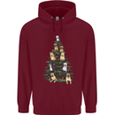 Funny Dog Christmas Tree Childrens Kids Hoodie Maroon