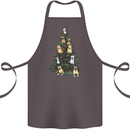 Funny Dog Christmas Tree Cotton Apron 100% Organic Dark Grey