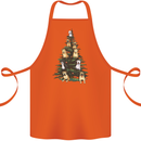 Funny Dog Christmas Tree Cotton Apron 100% Organic Orange