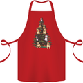 Funny Dog Christmas Tree Cotton Apron 100% Organic Red