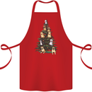 Funny Dog Christmas Tree Cotton Apron 100% Organic Red