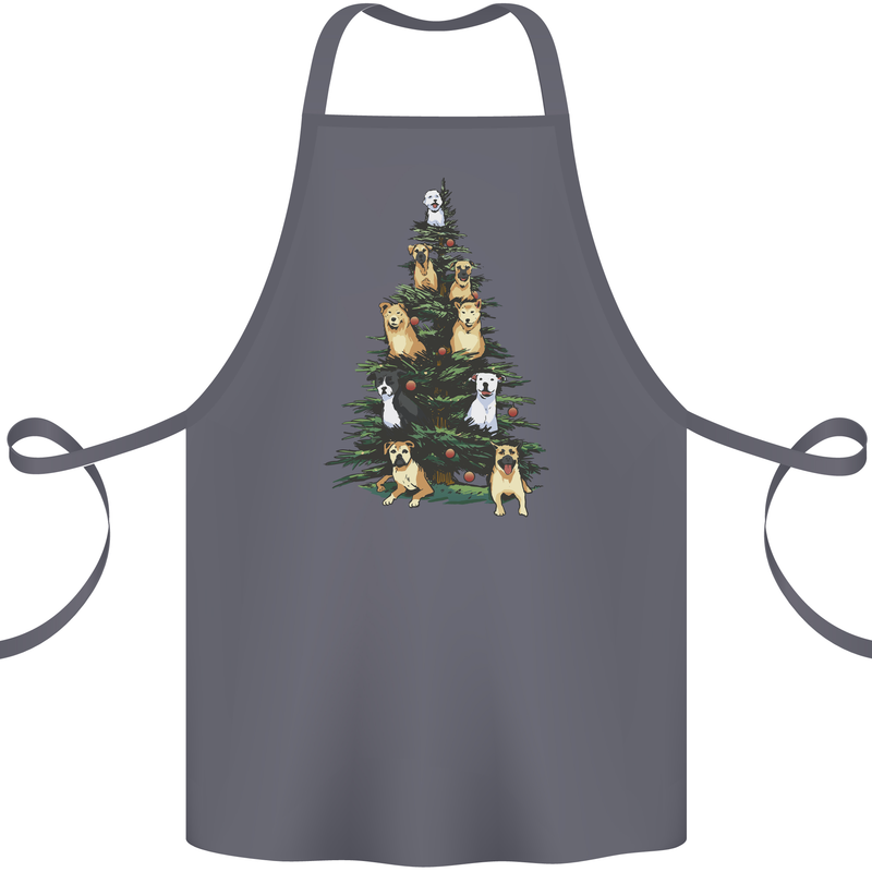 Funny Dog Christmas Tree Cotton Apron 100% Organic Steel