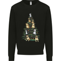 Funny Dog Christmas Tree Kids Sweatshirt Jumper Black