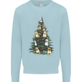 Funny Dog Christmas Tree Kids Sweatshirt Jumper Light Blue