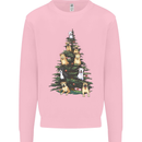 Funny Dog Christmas Tree Kids Sweatshirt Jumper Light Pink