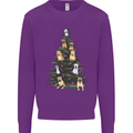 Funny Dog Christmas Tree Kids Sweatshirt Jumper Purple