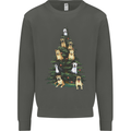 Funny Dog Christmas Tree Kids Sweatshirt Jumper Storm Grey