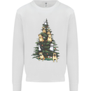 Funny Dog Christmas Tree Kids Sweatshirt Jumper White